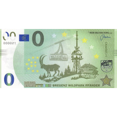 0 Euro biljet Bregenz Wildpark Pfander 